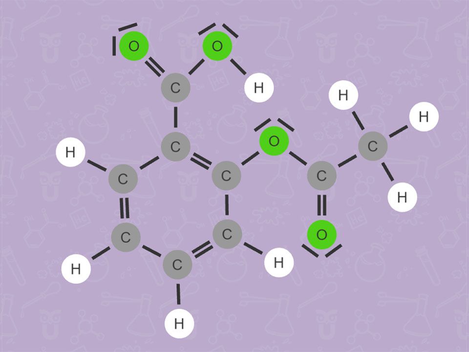 Valenzstrichformel acetylsalicylsaeure