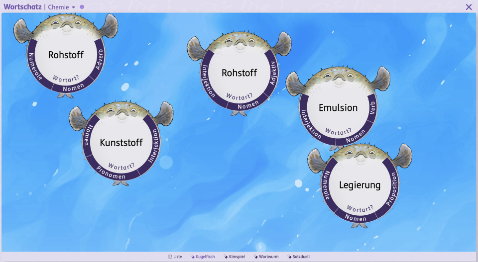 Bildausschnitt aus dem Spiel „Kugelfisch“