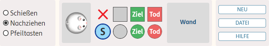 Unter Assets kann man Sounds und Texturen importieren, unter Datei speichern, laden und veröffentlichen.