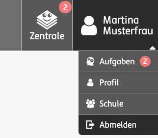 User Dropdown auf Content-Seite