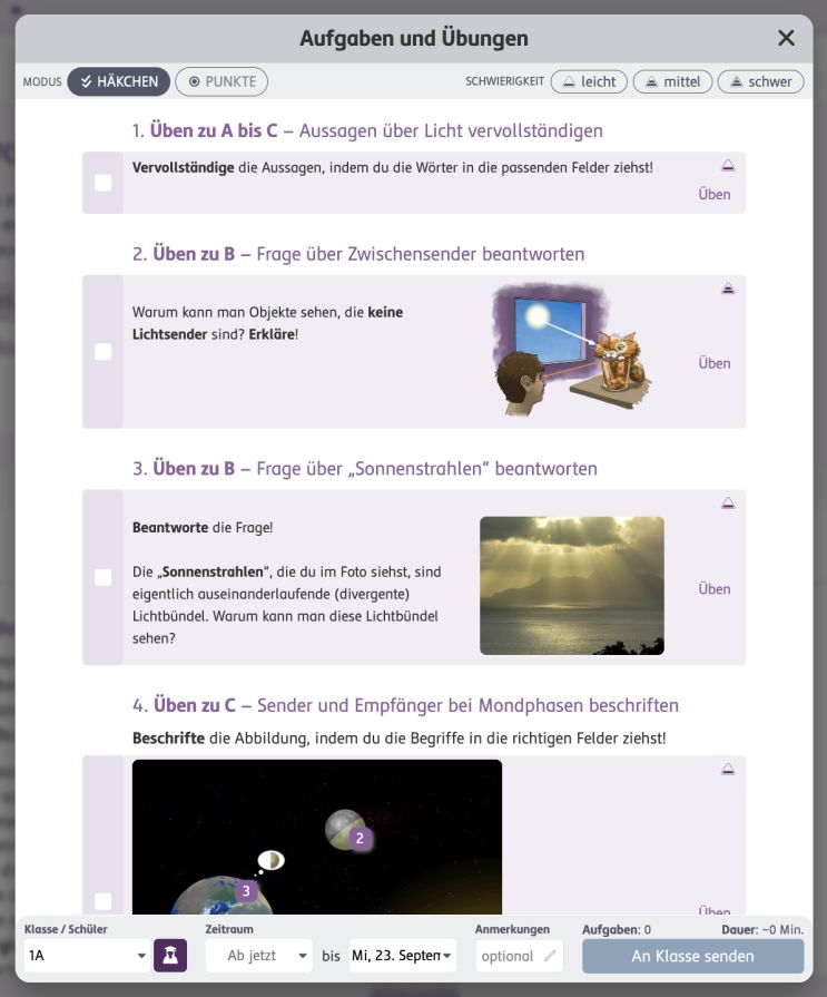 Screenshot von SchuBu Aufgaben Tool 